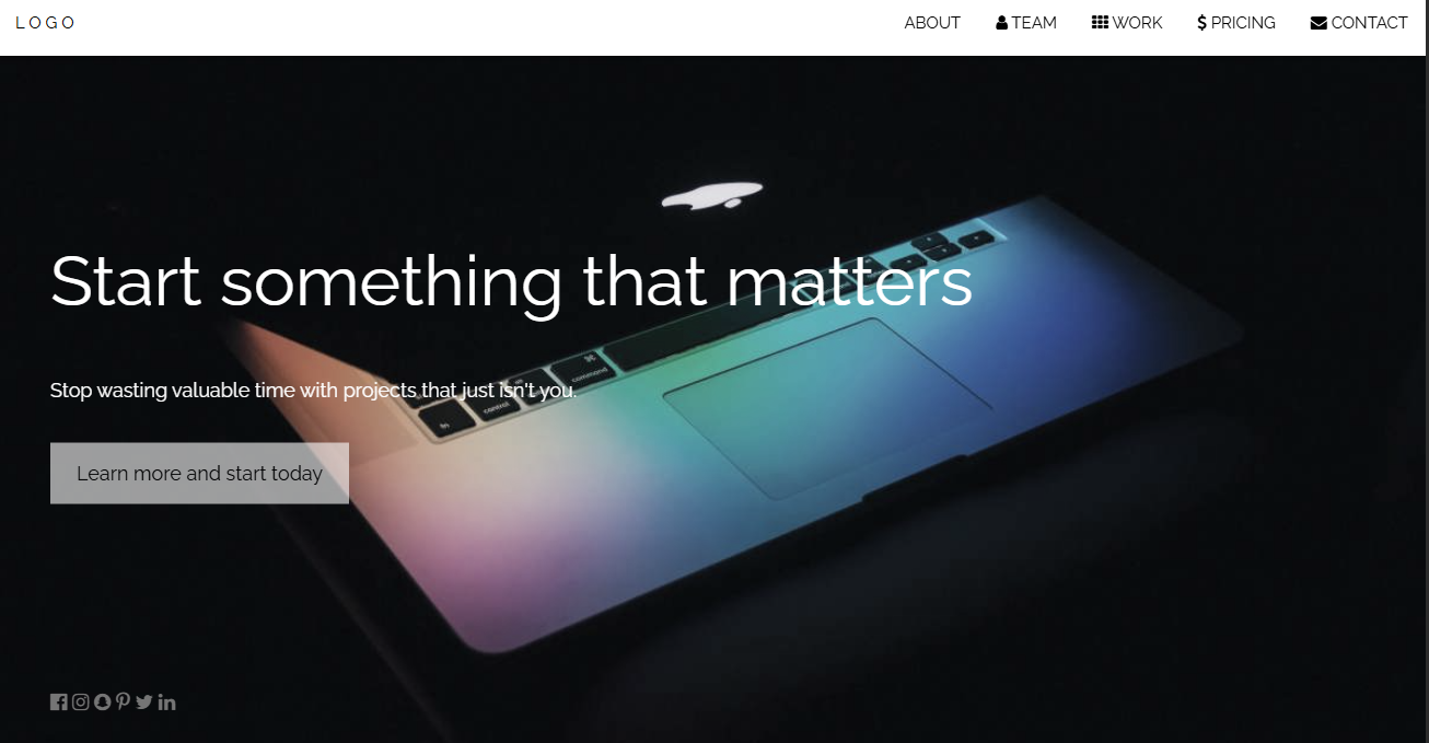 Startup Website preview
